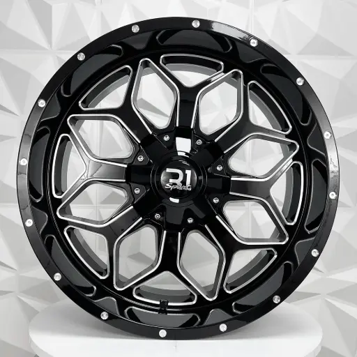 [226528] RIN 22X10 8-165.1 R1 SPORT 890 GLOSS BLACK MILLED ET-25 CB25.2